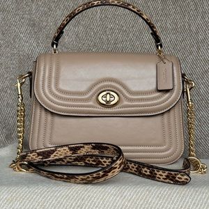 Coach snake skin handle and strap